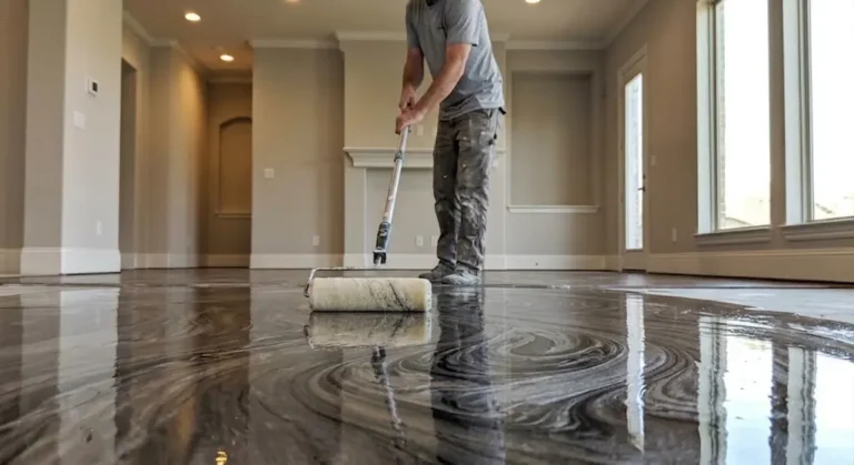 Epoxy Flooring Metallic Roller Frisco, TX
